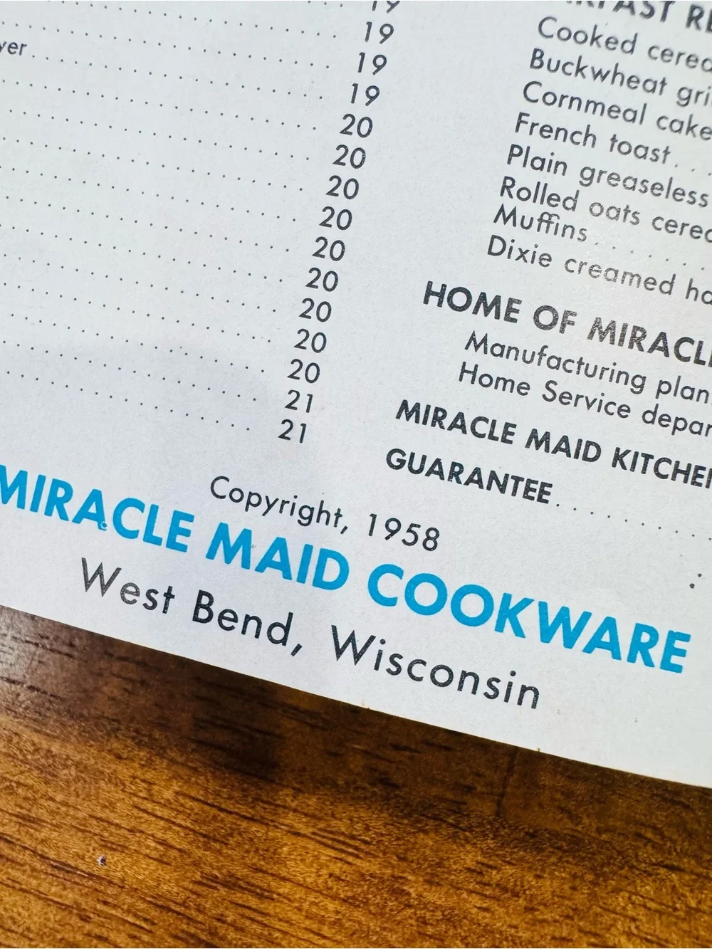 Vintage Miracle Maid Cookware Booklet with Recipes 1958